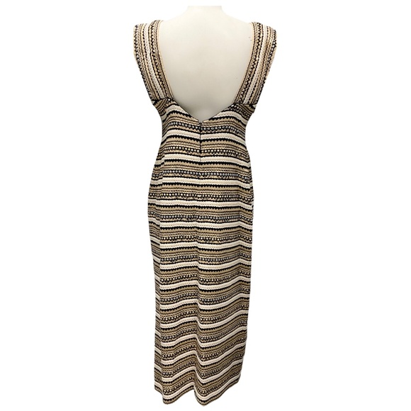 ST. JOHN COUTURE VINTAGE FALL 2003 IVORY / BLACK / GOLD METALLIC SEQUINED KNIT M - Picture 3 of 7